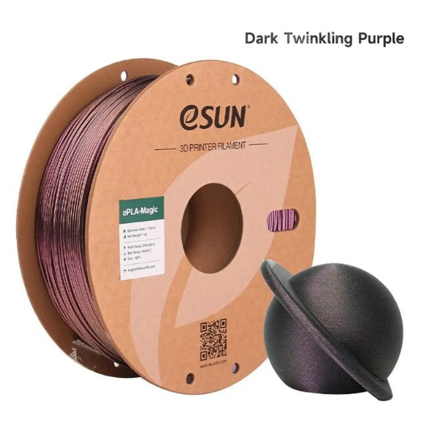 eSun PLA Magic Twinkling PURPLE Glossy, dual-colour 3D Print Filament 1.75mm 1kg 3D Print Creativity Pty Ltd