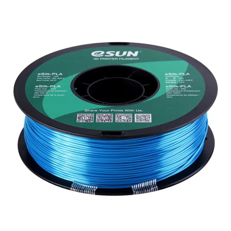 eSun PLA Silk Cyan Filament 1.75mm 1kg 3D Print Creativity