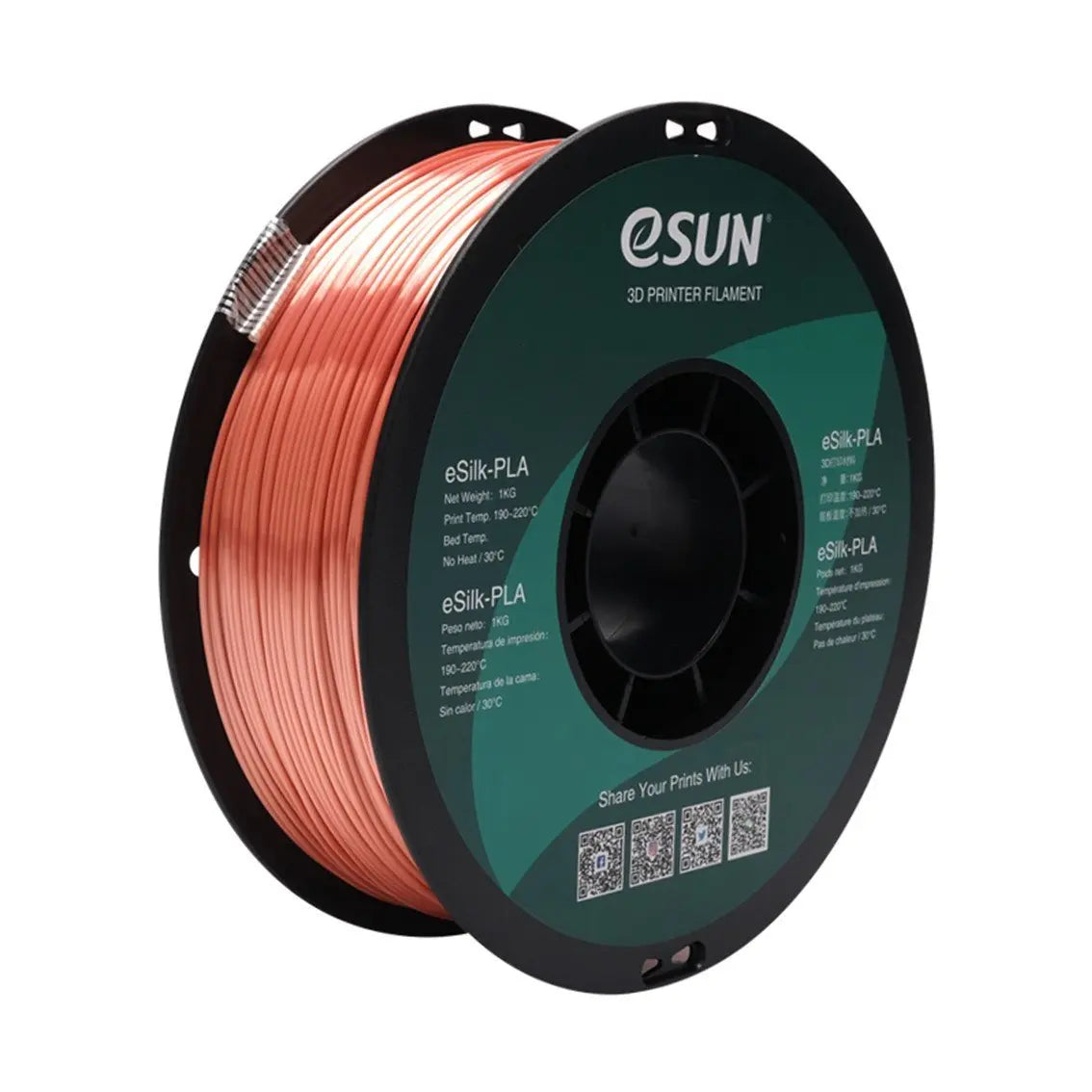 eSun PLA Silk Rose Gold Filament   1.75mm   1kg 3D Print Creativit