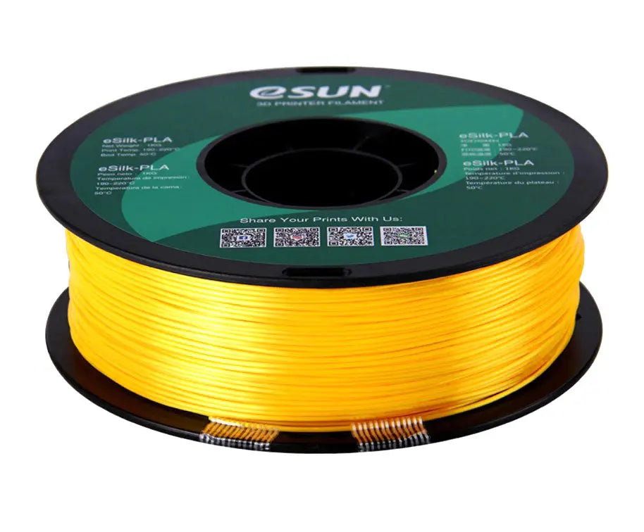eSun PLA Silk Yellow Filament 1.75mm 1kg 3D Print Creativity