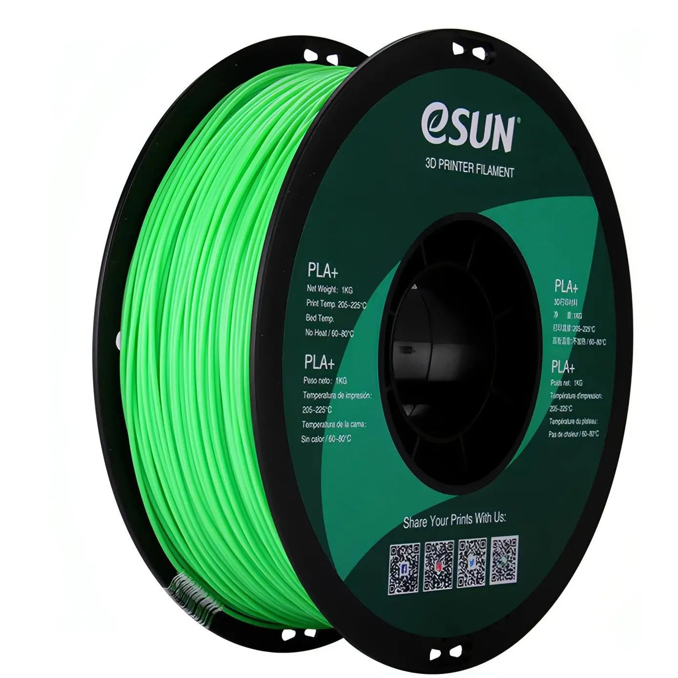 eSun PLA+ 3D Filament - Peak Green - 1.75mm 1 kg - PLA0116 3D Print Creativity