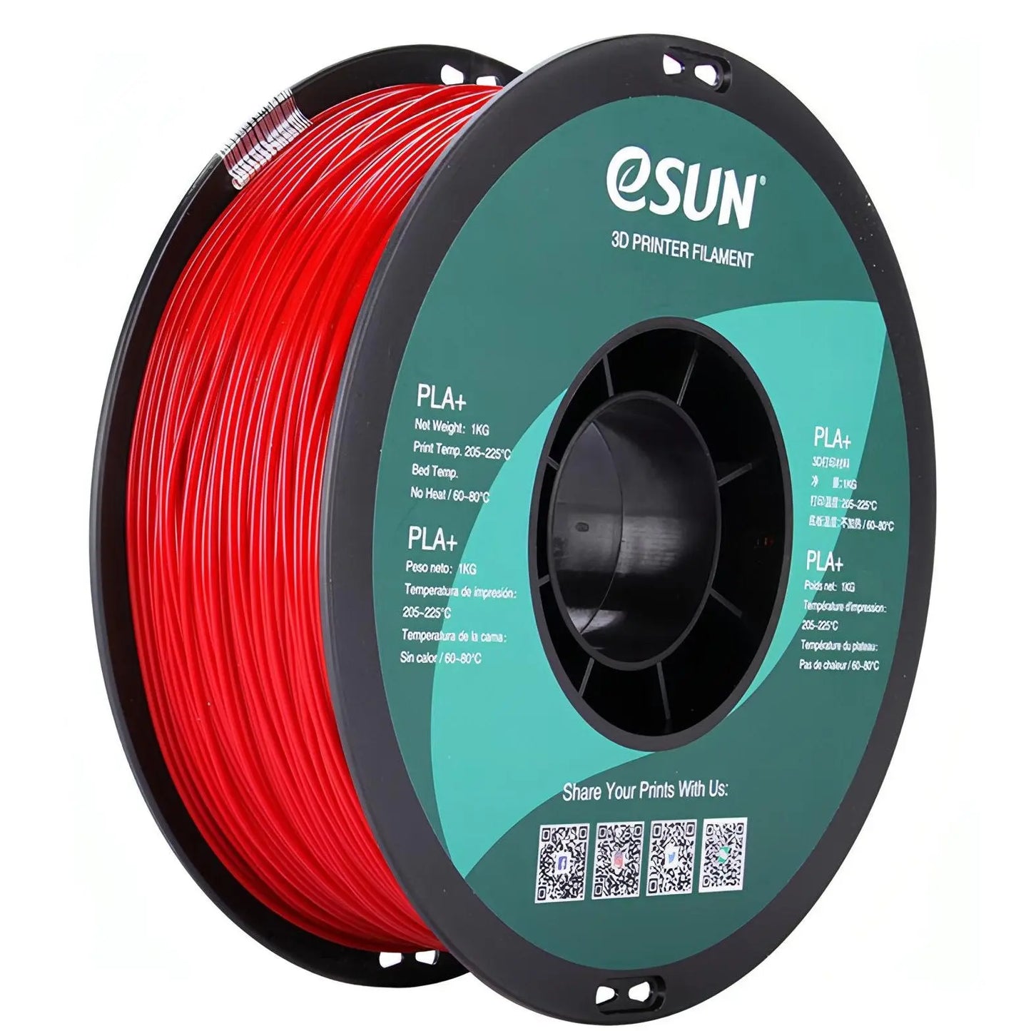 eSun PLA+ Fire Engine Red -1.75mm 1kg-PLA0137 3D Print Creativity