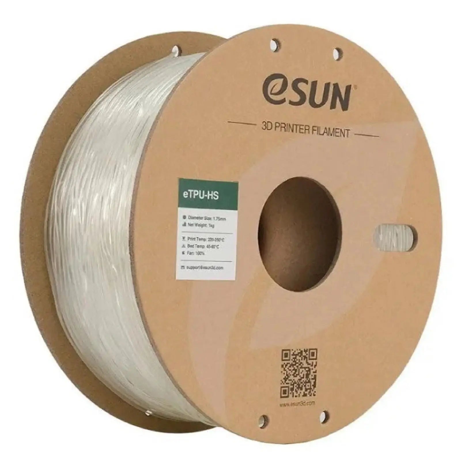 eSun TPU-HS High Speed NATURAL Flexible 3D Print Filament 1.75mm 1kg