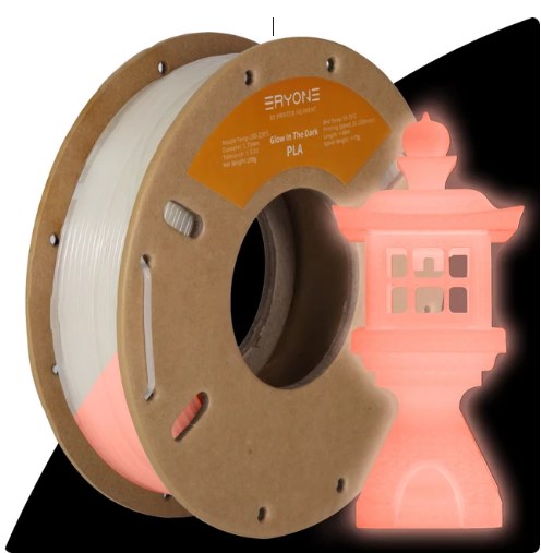 Luminous PLA Filament 1.75mm Glow In The Dark Orange Red PLA 1.75mm 200gr.