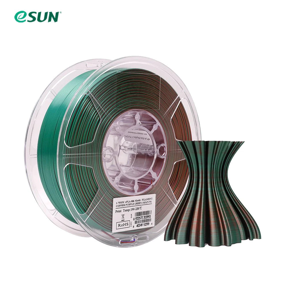 eSun PLA Triple Colour:Copper -Purple-Green- Silk PLA 3D Print Filament 1.75mm 1kg