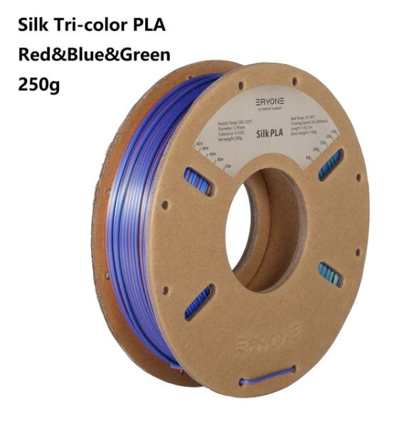 Silk Tri-Color - Red/Blue/Green -PLA Filament 1.75mm-250gr.