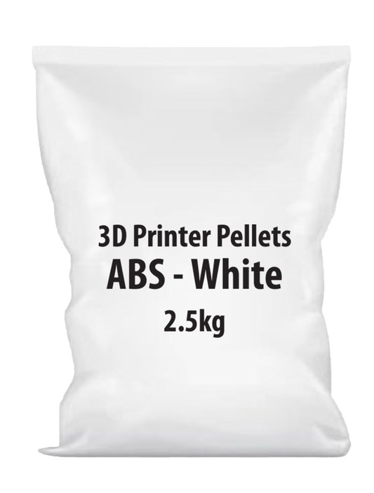 Pellets for 3D Printing - ABS White - 2.5kg - 3D Print Creativity