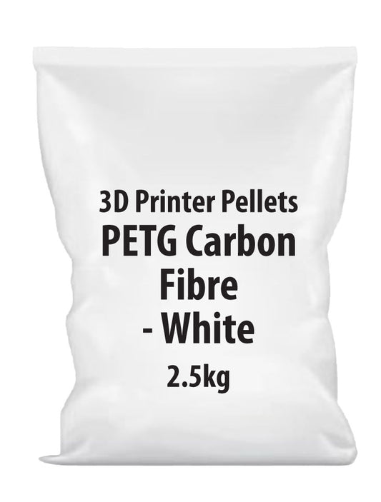 Pellets for 3D Printing - PETG Carbon Fibre White - 2.5kg - 3D Print Creativity